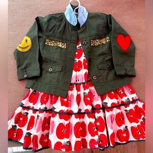 Pink Chicken Four Leaf Clover Army Jacket. Olive green. Like new. Size 4. ☘️